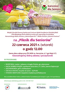 Piknik dla Seniorów z Karsznickiego Klubu Seniora „Lokomotywa 60+” i Klubu Seniora „Uśmiech Seniora”
