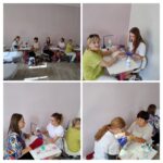 Kolaż ze zdjęć podczas peelingu dłoni oraz malowania paznokci Seniorom i opiekunowi przez uczniów Zespołu Szkół Aktywności Zawodowej w Zduńskiej Woli