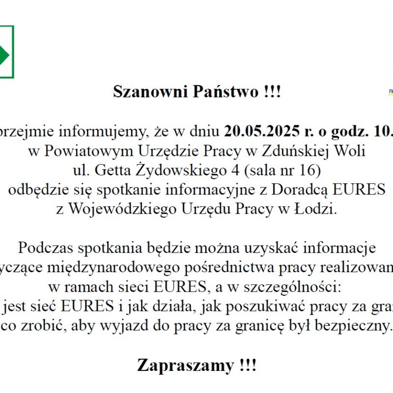 Spotkanie informacyjne z Doradcą EURES
